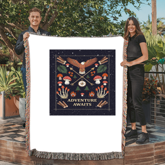Adventure Awaits - Woven Blanket